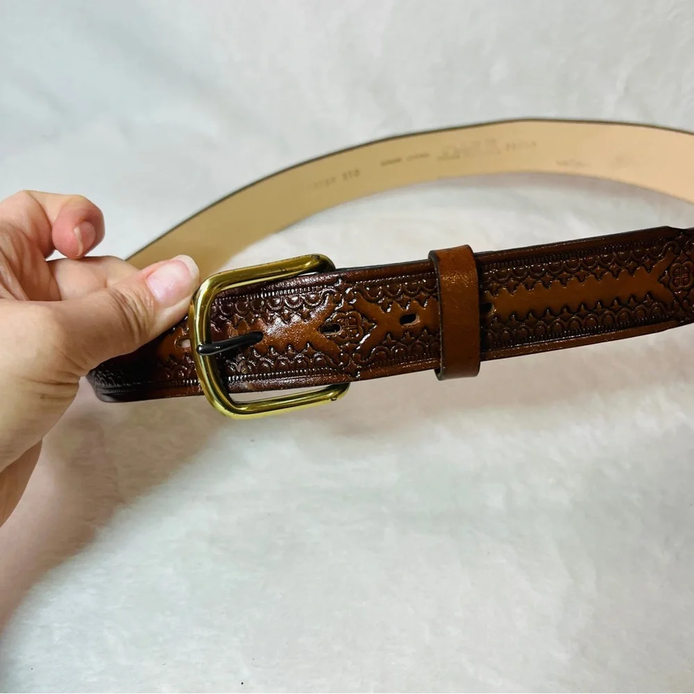 Unisex‎ Brown Genuine Leather Made in the USA Belt size 36/90